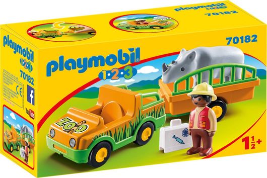 Playmobil 123 Zoo Vehicle With Rhinoceros για 1.5+ ετών