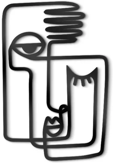 3D Πίνακες Line Art Face Ξύλο Σημύδα 60x90cm