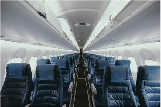 Πίνακας Empty Airplane Interior Άδειο εσωτερικό αεροπλάνου 65x40cm