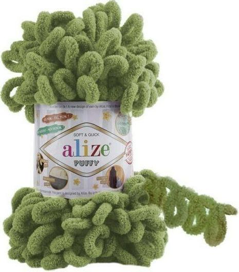 Νήμα Πλεξίματος Alize Puffy 485 Συνθετικό 9m 100gr Green