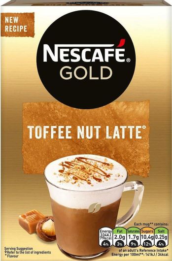 Στιγμιαίος Καφές Nescafe Gold με Άρωμα Caramel Toffee Nut Latte 8x18gr