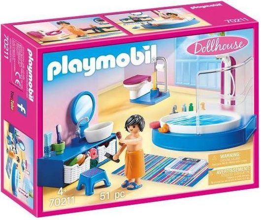 Playmobil Dollhouse Πολυτελές Λουτρό με Μπανιέρα για 4+ Ετών #70211