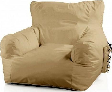 Πουφ Velco Πολυθρόνα Αδιάβροχη Εκρού 82x82x62cm