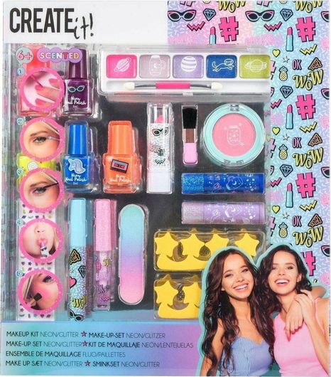 Παιχνίδι Ομορφιάς Create It Make-up Set Neon Glitter Box Girls 17τμχ