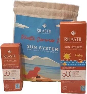 Παιδικό Αντηλιακό Rilastil Sun System Baby Velvet Lotion SPF50 200ml & Δώρο Sun System Velvet Touch SPF 50 50ml & Τσάντα