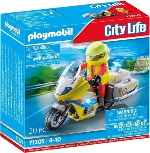 Playmobil City Life Διασώστης με Μοτοσικλέτα για 4+ Ετών #71205