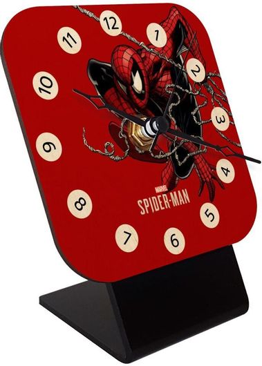 Επιτραπέζιο Ρολόι Spider-man σε Φυσικό Ξύλο 10cm