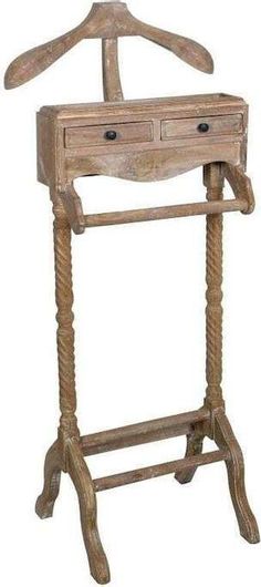 Artekko Κρεμάστρα Δαπέδου από Ξύλο σε Καφέ Χρώμα 45x45x123cm