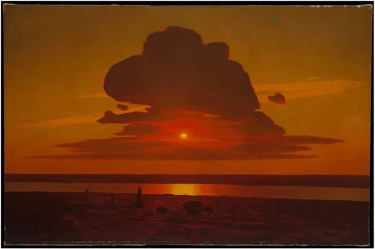 Πίνακας Red Sunset on the Dnieper (Dnipro) 100x70cm