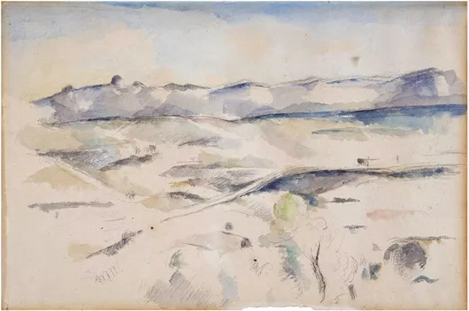 Πίνακας The Chaine de l'Étoile Mountains (La Chaine de l'Étoile avec le Pilon du Roi) [recto]; Landscape (Paysage) [verso] by Paul Cézanne 50x40cm
