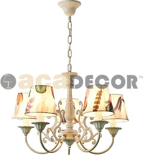 Πολυέλαιος Aca 5xE14 με Καπέλα 60cm Λευκό