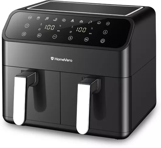Φριτέζα Αέρος HomeVero HV-AF8DD με Διπλό Αποσπώμενο Κάδο 8lt Μαύρο