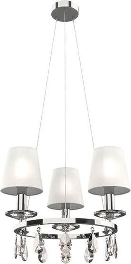 Πολυέλαιος Elmark Barbara 3xE14 με Κρύσταλλα Ασημί