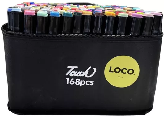 Σετ Μαρκαδόροι Ζωγραφικής 168 τεμάχια διπλής όψης board & fine + Θήκη μεταφοράς