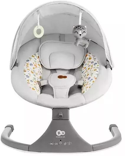 Relax Μωρού Kinderkraft Ηλεκτρικό Lumi 2 Light Grey με Μουσική 2 σε 1