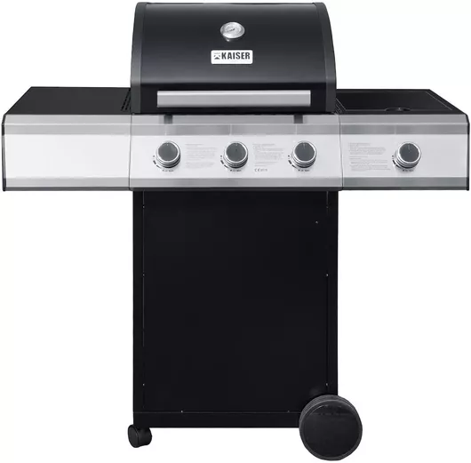 Ψησταριά Υγραερίου Kaiser Inova Σχάρας με 4 Εστίες & Πλαϊνό Μάτι Ασημί / Μαύρο