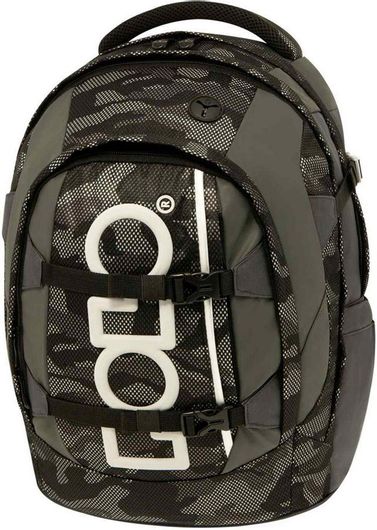 Σχολική Τσάντα Πλάτης Γυμνασίου / Λυκείου Polo Cryptic Camo Μαύρο / Λευκό