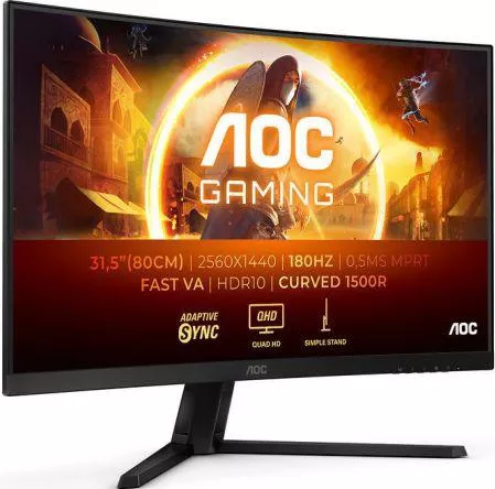 AOC CQ32G4VE VA HDR Curved Monitor 32" QHD 2560x1440 180Hz με Χρόνο Απόκρισης 1ms GTG