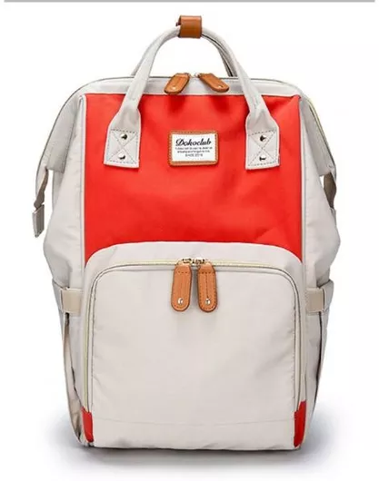 Τσάντα Πλάτης Doko Club Μωρού Αλλαξιέρα Μπεζ / Κόκκινο