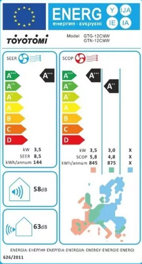 Κλιματιστικό Inverter Toyotomi GTN/GTG-12CMW 11942 BTU A+++/A++ με WiFi