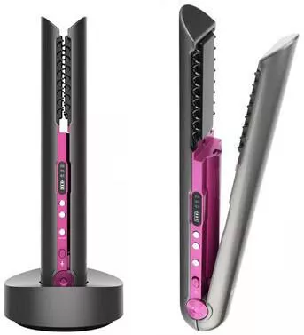 Πρέσα Μαλλιών Ισιωτική Με Βάση Φόρτισης Flat Iron Mini 2 Σε 1 Ρολό Usb 4800mah