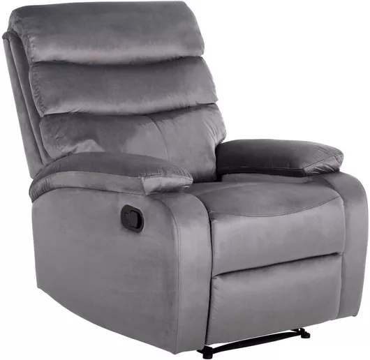 Πολυθρόνα Yasumu Relax Massage με Υποπόδιο Βελούδινη Γκρι 80x93x100cm