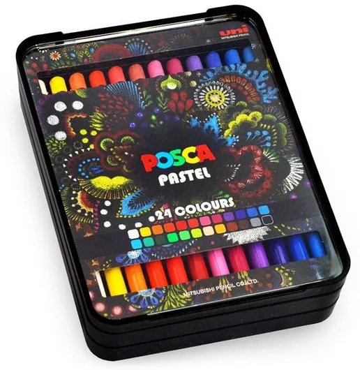 Κηρομπογιές Posca Pastels Bright & Intense Colors 24τμχ