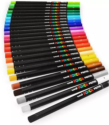 Κηρομπογιές Posca Pastels Bright & Intense Colors 24τμχ