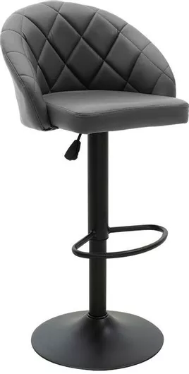 Σκαμπό Μπαρ Πτυσσόμενο με Πλάτη Επενδυμένο με Δερματίνη Balina Μαύρο 52x53x109cm