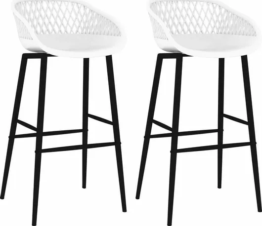 Σκαμπό Μπαρ Λευκό 48x47.5x95.5cm 2τμχ