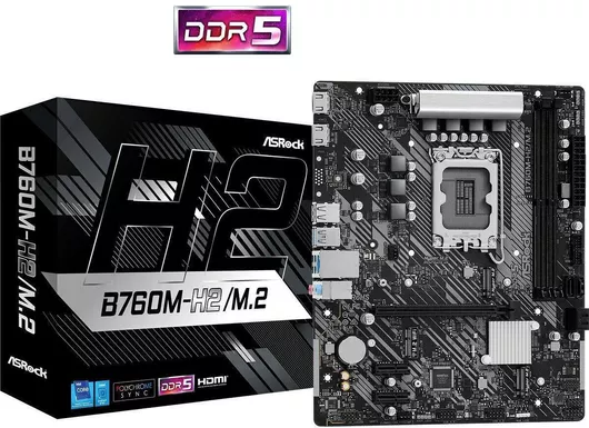 ASRock B760M-H2/M.2 Motherboard Micro ATX με Intel 1700 Socket