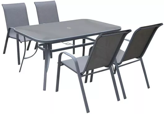 Σετ Τραπεζαρίας Εξωτερικού Χώρου Ανθρακί / Γκρι 5τμχ