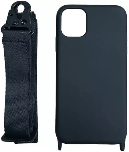 ΘΗΚΗ iUP BRAND σιλικόνης BLACK με Ιμάντα γιά iPhone 11