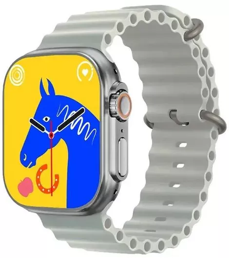 S9 Ultra Smartwatch με Παλμογράφο Γκρι