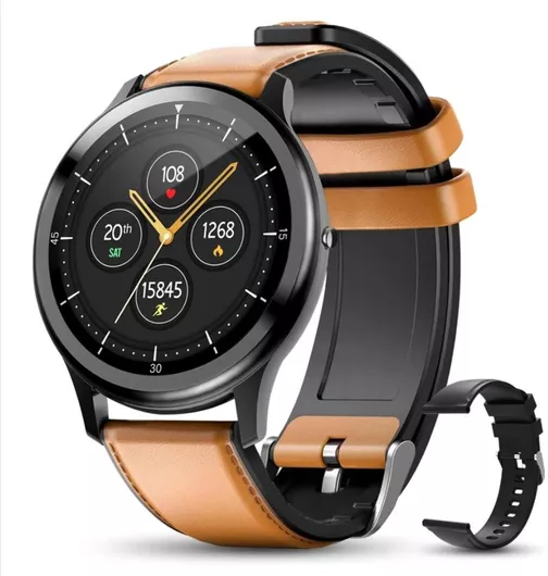 Smartwatch Elegiant C530 1.3" Silicone Strap Black / Brown