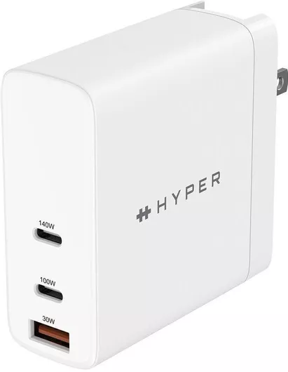 Hyper Φορτιστής Μπαταριών με Θύρα USB-A & 2 Θύρες USB-C 140W Λευκός