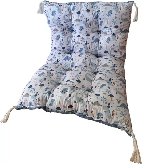 Παιδική Μαξιλάρα Δαπέδου Mama Coocoovagia Χειροποίητη Μπλε Δεινόσαυροι 120x70cm Πολύχρωμη