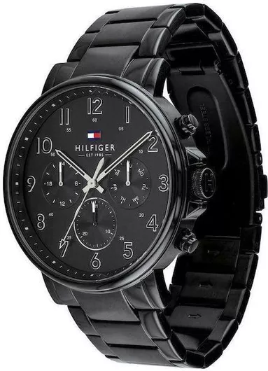 Ανδρικό Ρολόι Tommy Hilfiger Daniel Χρονογράφος Μπαταρίας με Μαύρο Μεταλλικό Μπρασελέ