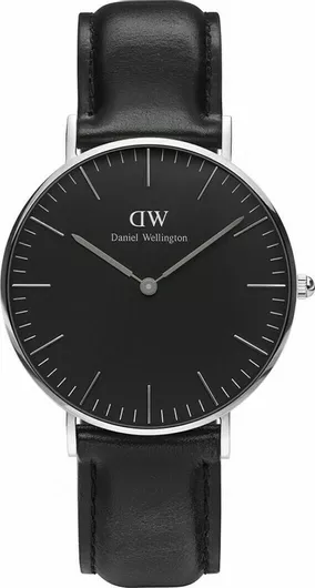 Ανδρικό Ρολόι Daniel Wellington Classic Sheffield Μπαταρίας με Δερμάτινο Λουράκι  Μαύρο 