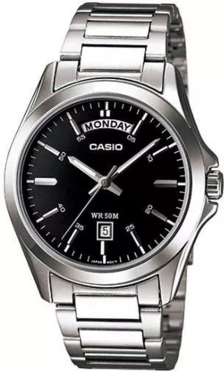 Ανδρικό Ρολόι Casio Μπαταρίας με Ασημί Μεταλλικό Μπρασελέ 