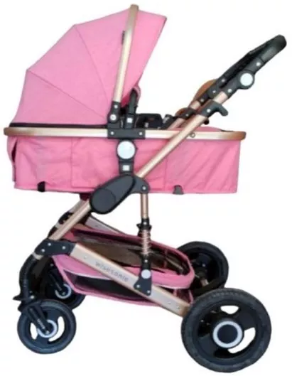 Καρότσι Μωρού Fiko Wisesonle Ρυθμιζόμενο 2 σε 1 Ροζ