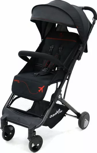 Καρότσι Μωρού Asalvo Travel + Flight Kατάλληλο για 6+ Mηνών Μαύρο