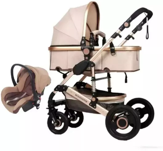 Καρότσι Μωρού Fiko Wisesonle Ρυθμιζόμενο 3 σε 1 Μπεζ