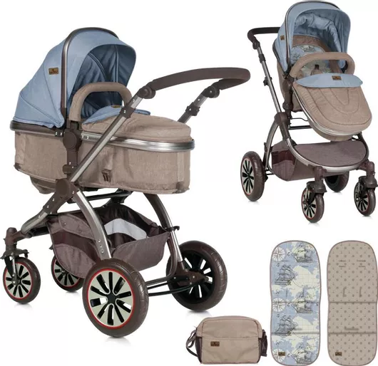 Πολυκαρότσι Lorelli Aurora 2 in 1 Beige & Blue Maps
