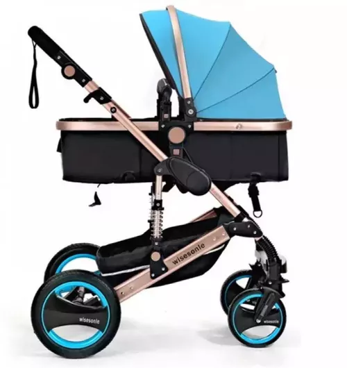 Καρότσι Μωρού Fiko Wisesonle Ρυθμιζόμενο 2 σε 1 Γαλάζιο