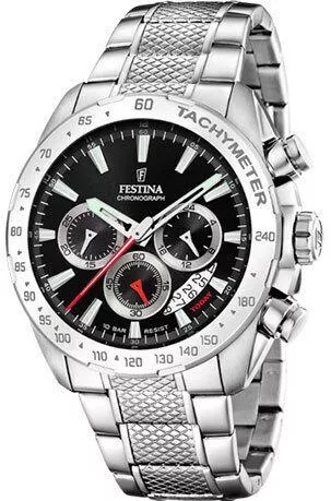 Ανδρικό Ρολόι Festina Μπαταρίας με Ασημί Μεταλλικό Μπρασελέ 