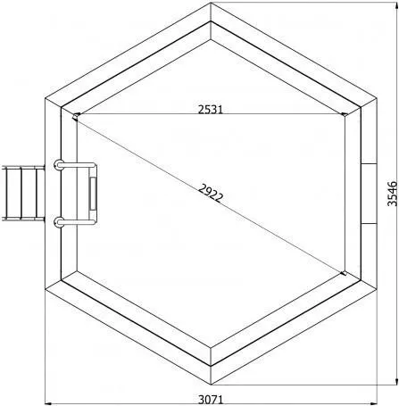 Πισίνα Ξύλινη ABATEC Summer Joy 355x307cm
