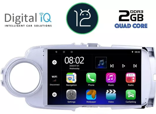 Ηχοσύστημα Αυτοκινήτου Digital IQ για Toyota Yaris 2011-2020 (Bluetooth/USB/WiFi/GPS) με Οθόνη Αφής 9"