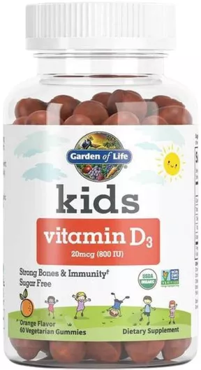 Garden Of Life Kids Vitamin D3 Βιταμίνη για το Ανοσοποιητικό 20mcg Πορτοκάλι 60 ζελεδάκια