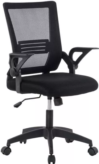 Καρέκλα Γραφείου με Μπράτσα Μαύρη Techly